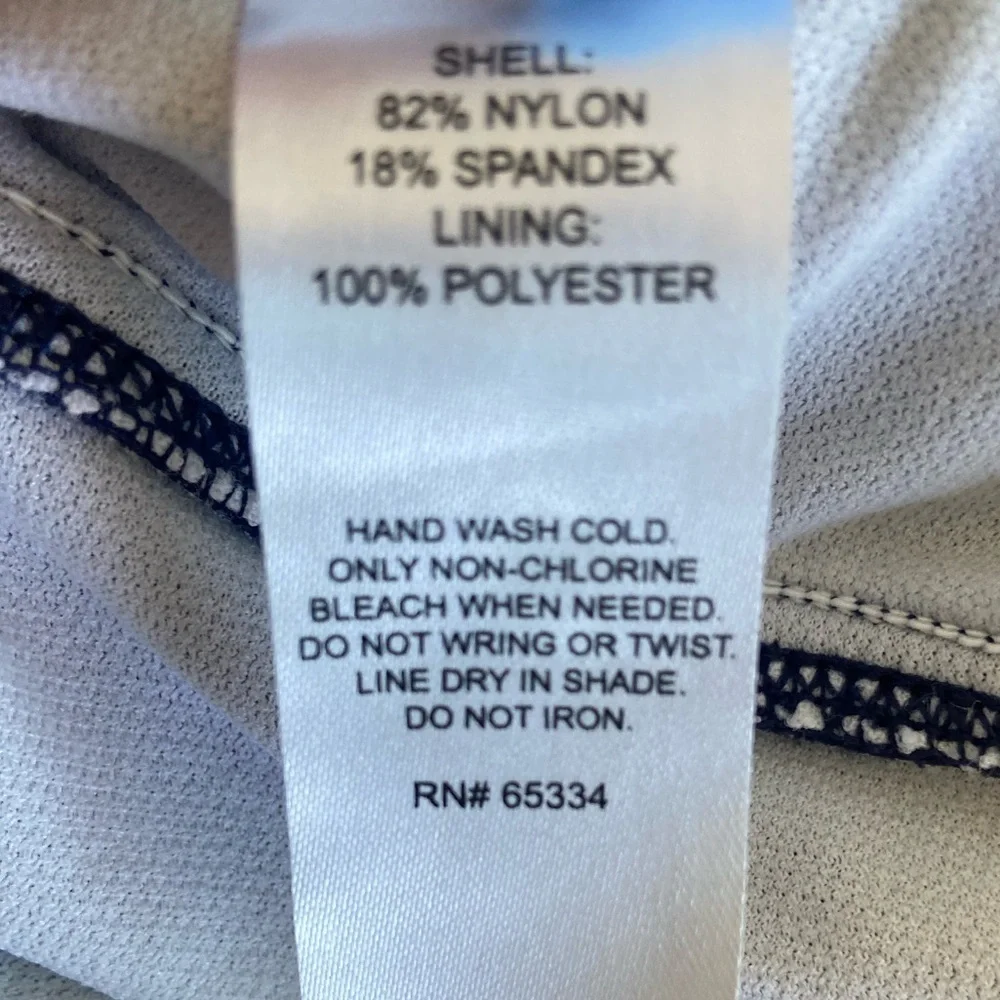 Draper James RSVP New Navy Pink Nautical Scalloped UPF 50 Swimsuit Size Small